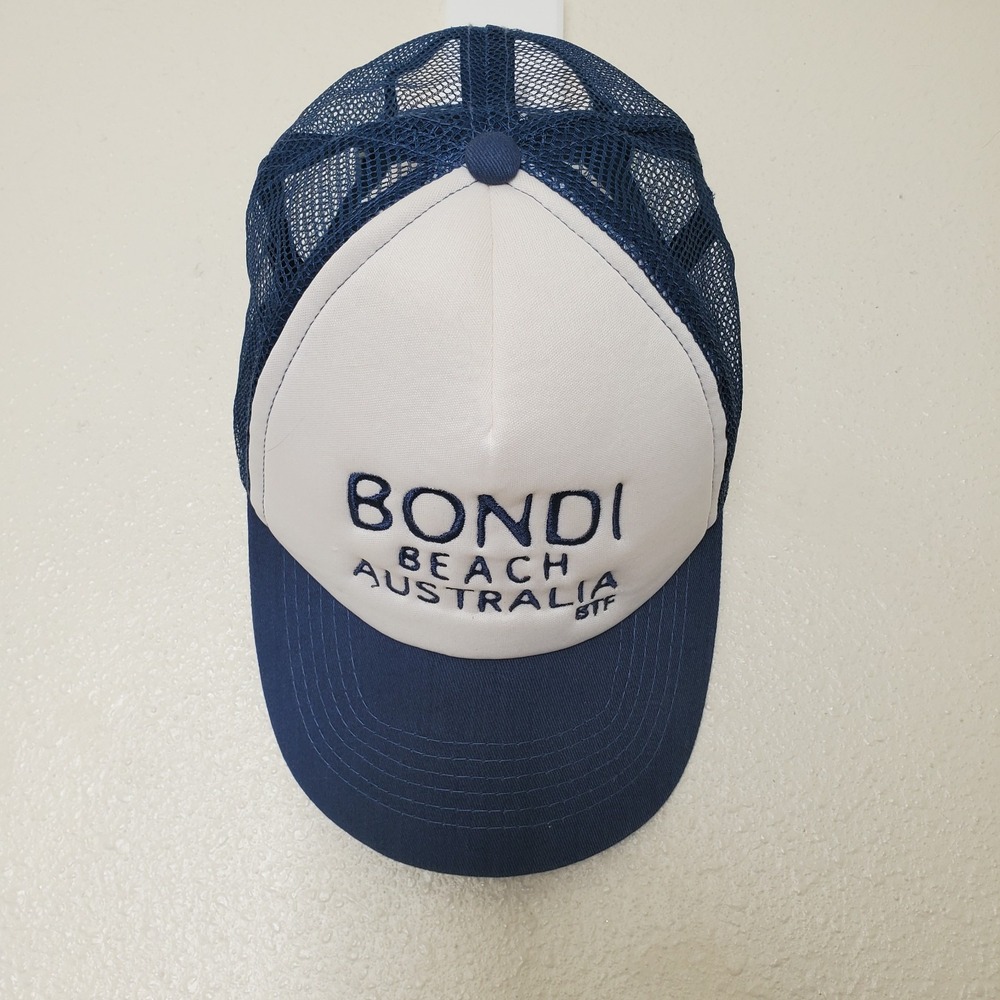 BTF Bondi Beach Australia Trucker Hat Navy Blue White Mesh Snapback Cap